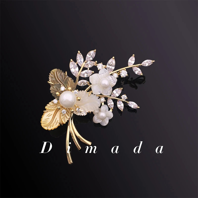 D.M.D/迪曼达 合金胸针 d287三朵金花胸针高档女轻奢优雅胸花别针