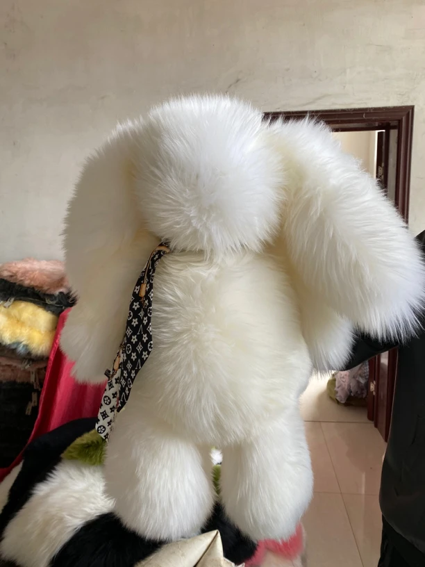 【干洗】兔子抱枕羊毛一体沙发飘窗抱枕装饰品手工长毛可爱轻奢