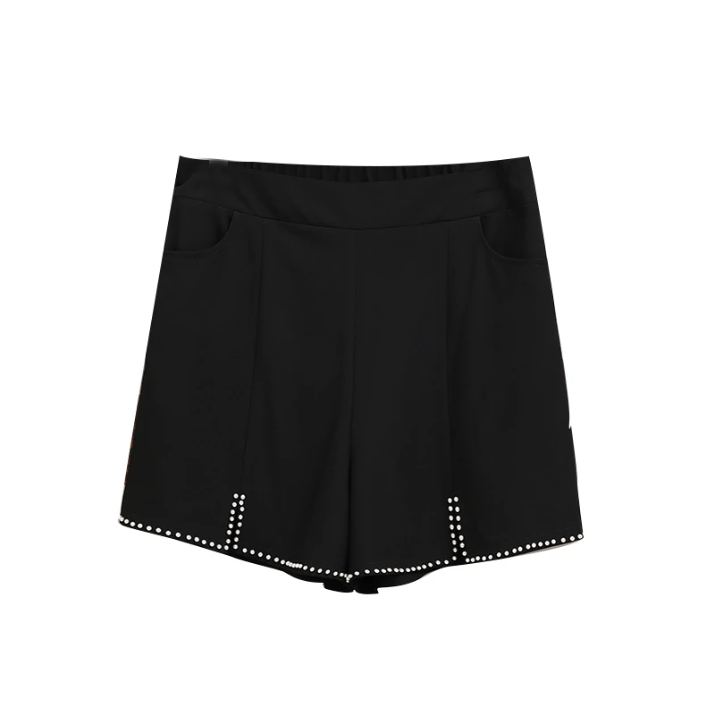 【清凉一夏】大码女装夏季高腰黑色百搭时尚休闲短裤 0007