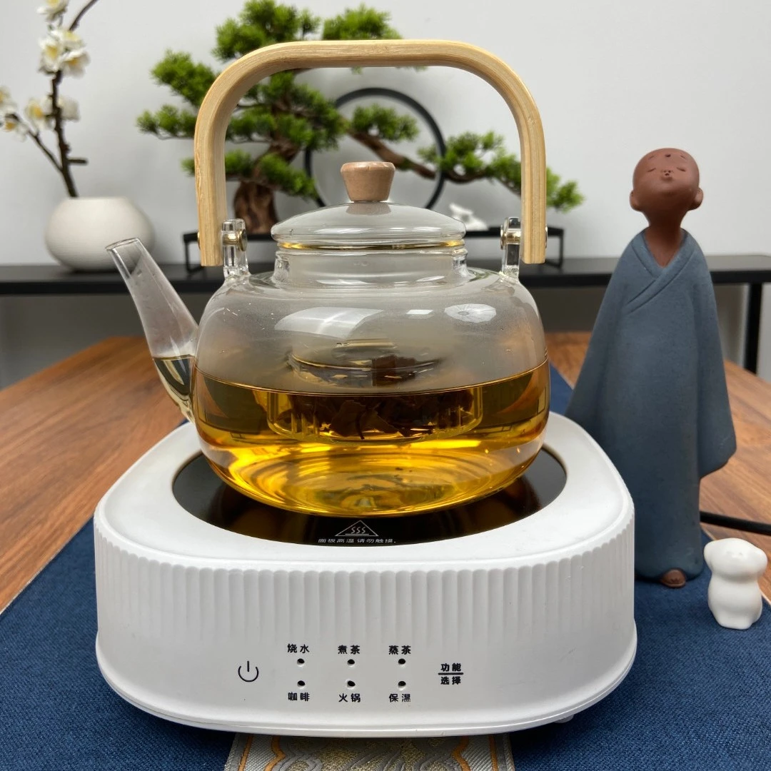 戈米电陶炉耐热玻璃茶壶套装迷你茶炉铁壶小型煮茶烧水炉智能
