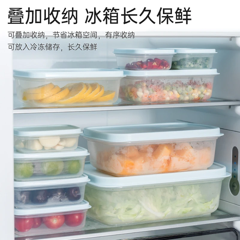 日本进口SANADA食品保鲜盒可重叠冰箱带盖水果密封盒