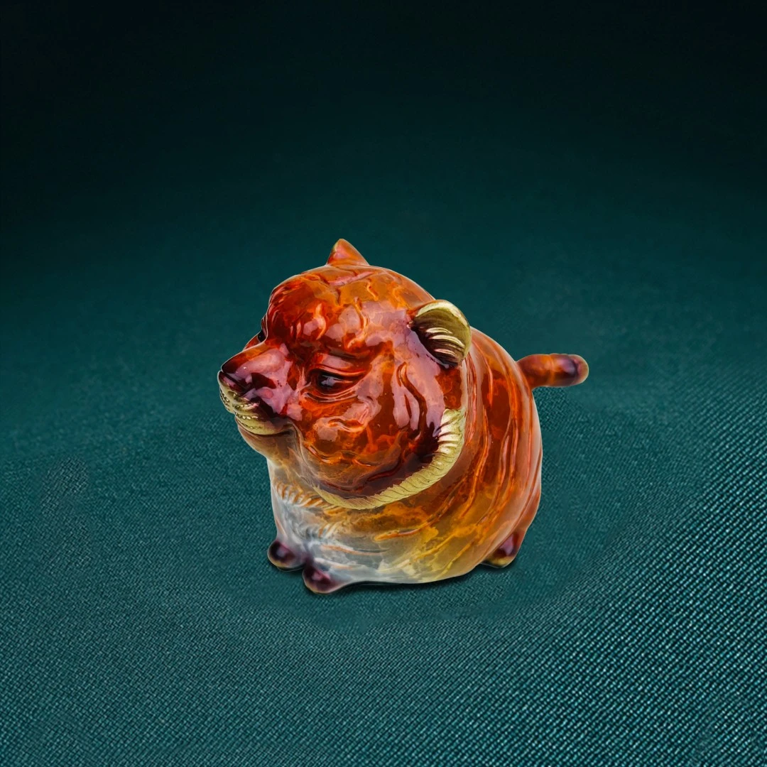 铜百福 全铜摆件《小旺虎》铜摆件工艺品