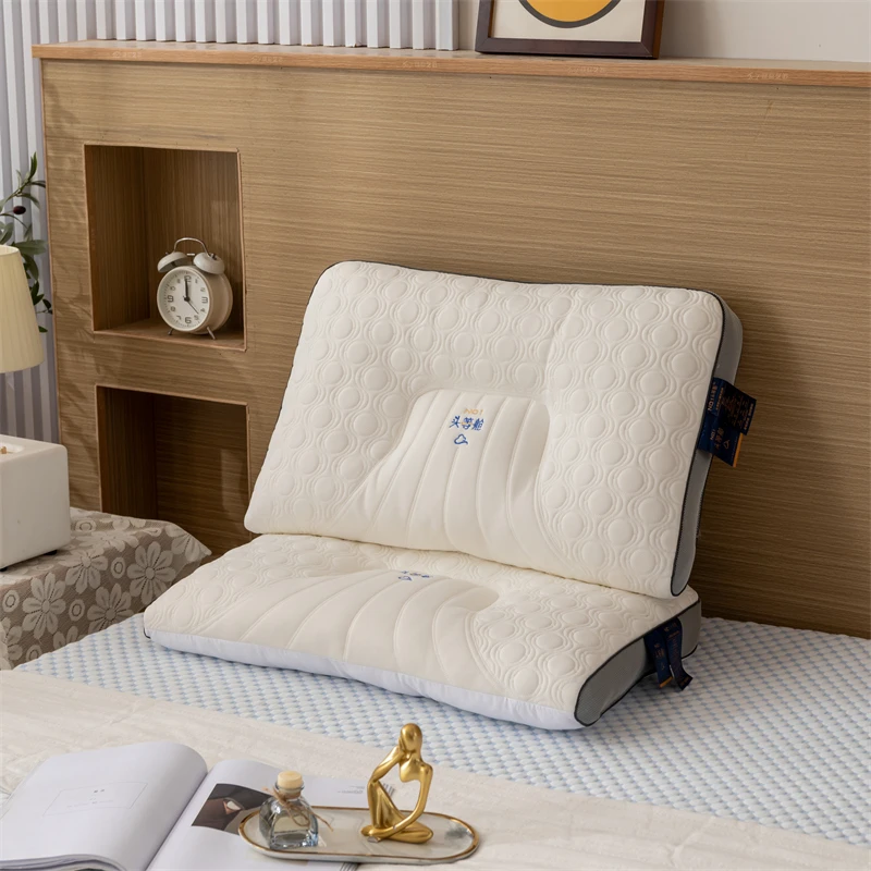 枕芯头等舱助睡眠护颈椎全棉乳胶枕头七星级酒店中高护颈枕记忆枕