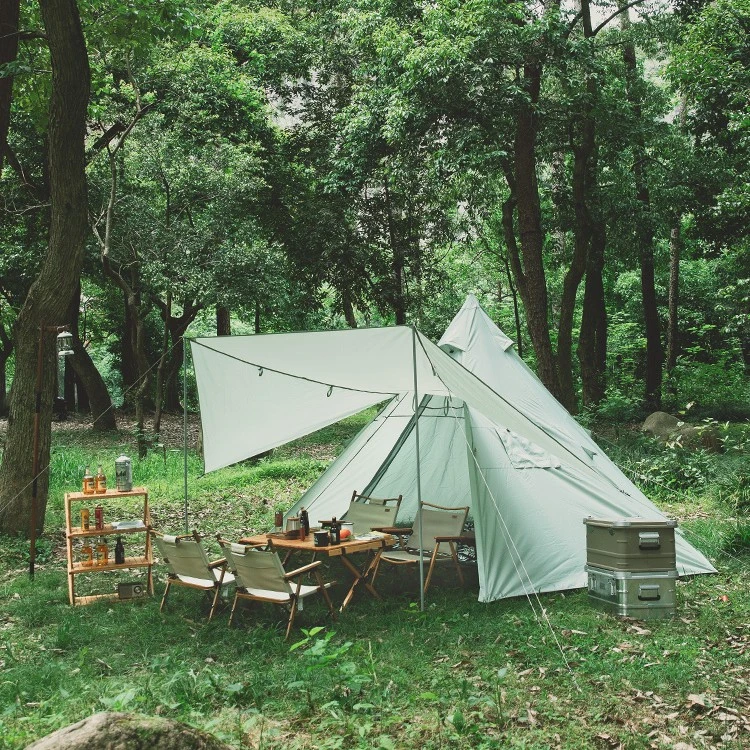北山狼金字塔帐篷户外野营野餐印第安防晒轻奢防雨精致四季营地帐