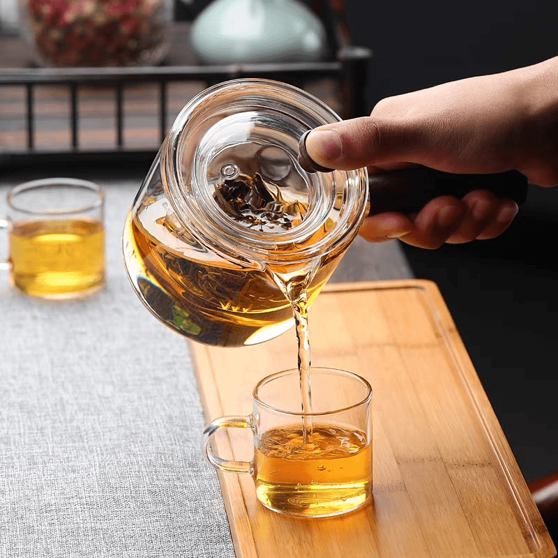 黑檀侧把煮茶壶加厚高硼硅玻璃耐高温玻璃茶具