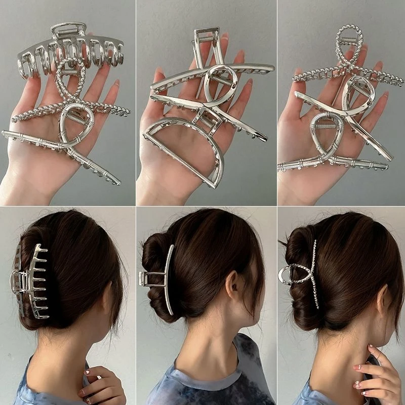 盘发鲨鱼夹子初秋简约网红发夹发卡头饰气质