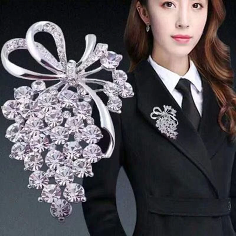 合金合成锆石胸针 腾珍 20210274葡萄胸花别针简约韩版优雅时尚