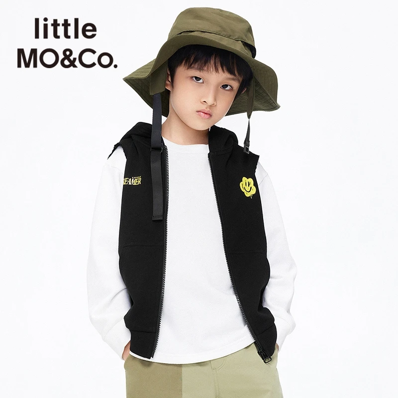 little moco童装22春季时尚男女童背心拉链夹克百搭款#KBB1JKTT15