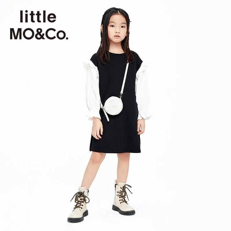 little moco童装春夏新款女童泡泡袖长袖连衣裙子#KBB1DRS034