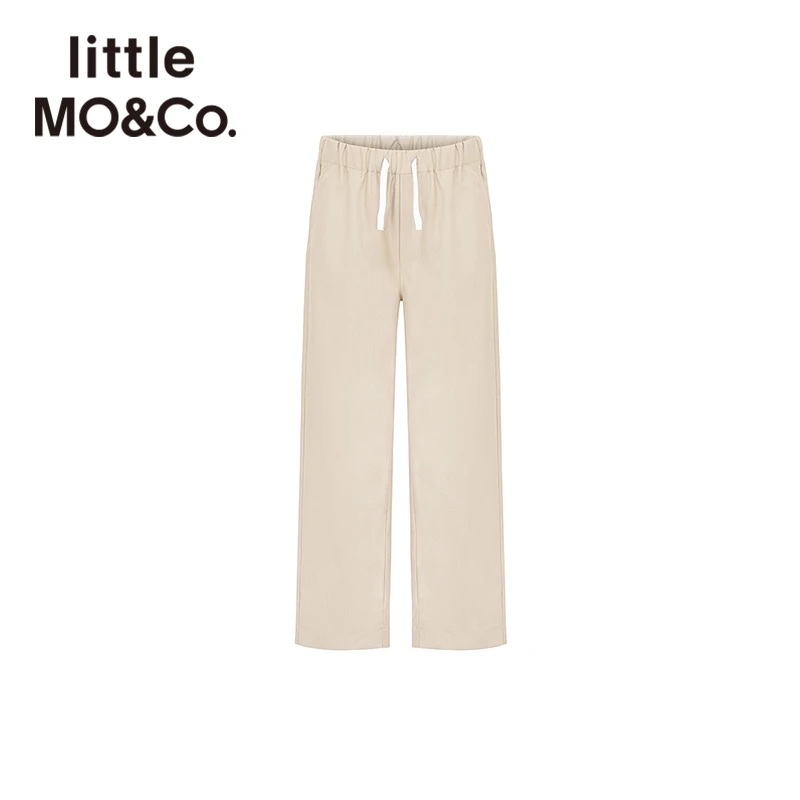 little moco童装春季儿童阔腿时尚舒适休闲直筒长裤子KBB2PAT008