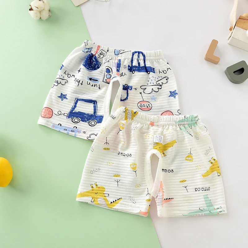 【2件装】婴儿衣服男童女童宝宝短裤婴儿开档裤夏季短裤薄款裤子