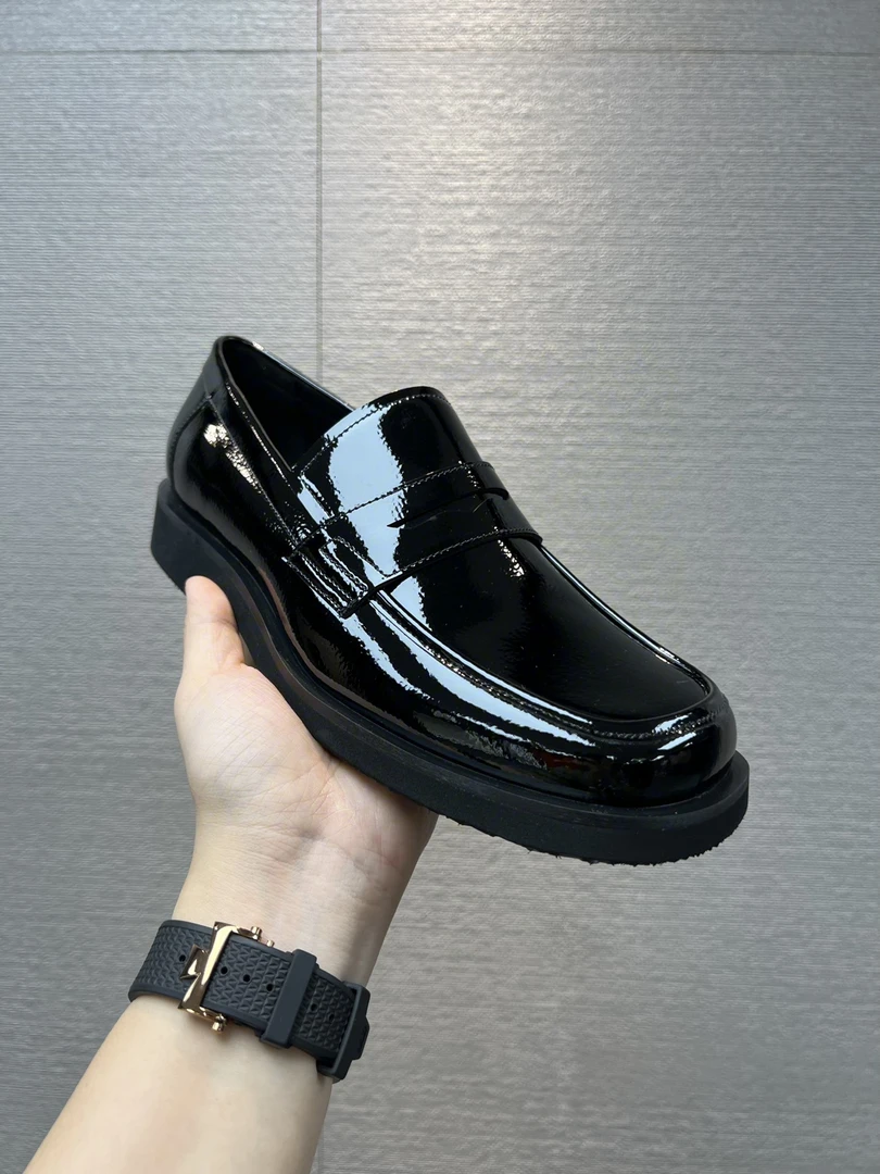 春季新款英伦风豆豆鞋休闲皮鞋厚底一脚蹬乐福鞋 EX3