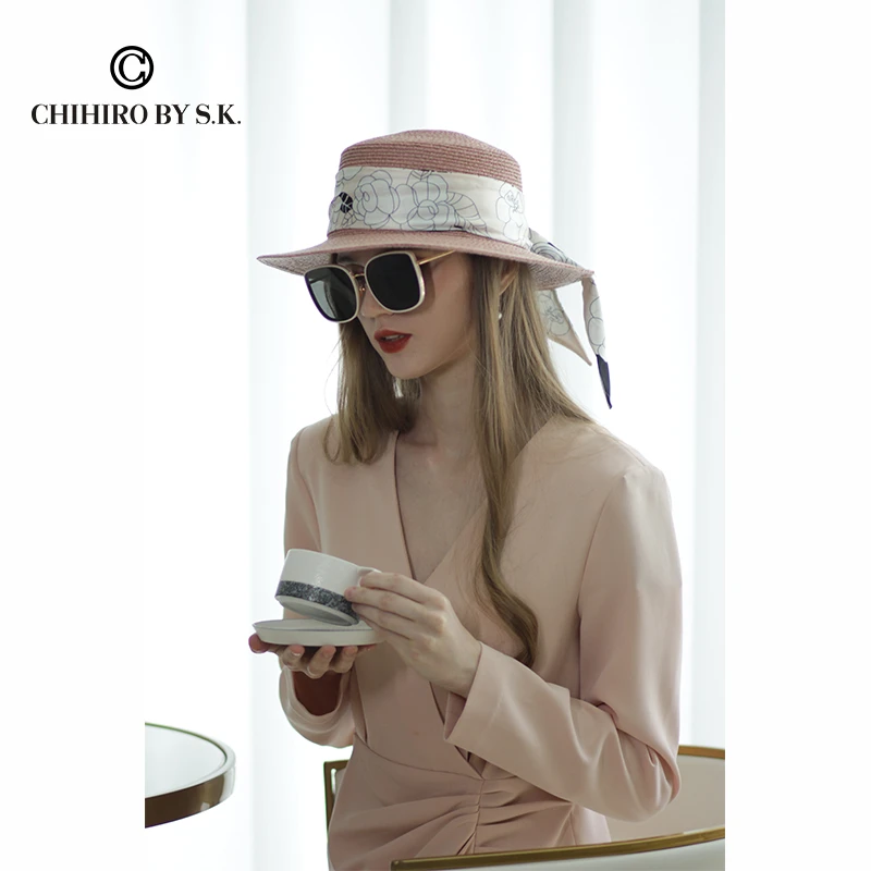 CHIHIRO新帽馆雅致时尚复古款休闲大蝴蝶结淑女遮阳 帽CA1PM81065