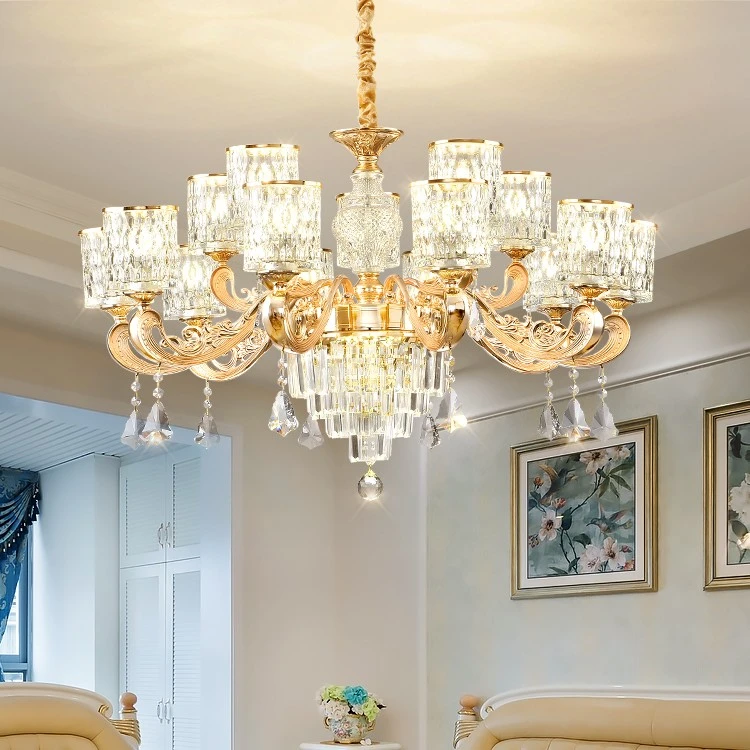 欧式吊灯客厅轻奢水晶灯简约现代别墅大厅灯家用大气奢华餐厅灯具