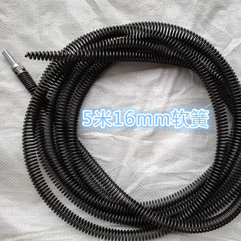 电钻管道疏通机软簧16mm加密配件5米尖头软簧疏通下水道过弯软簧