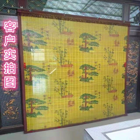 万家相帘夏季家用防蚊蝇通风透气竹门帘卧室客厅厨房大门遮阳竹帘