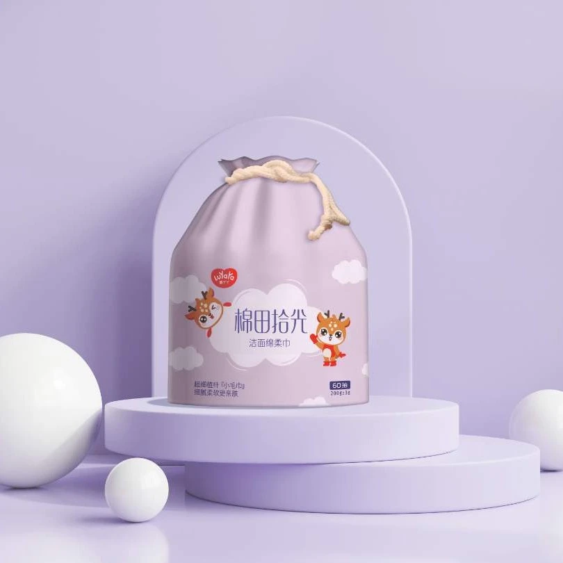 Luyaya/鹿丫丫60抽加大加厚一次性珍珠纹洗脸巾柔巾卷【6卷】