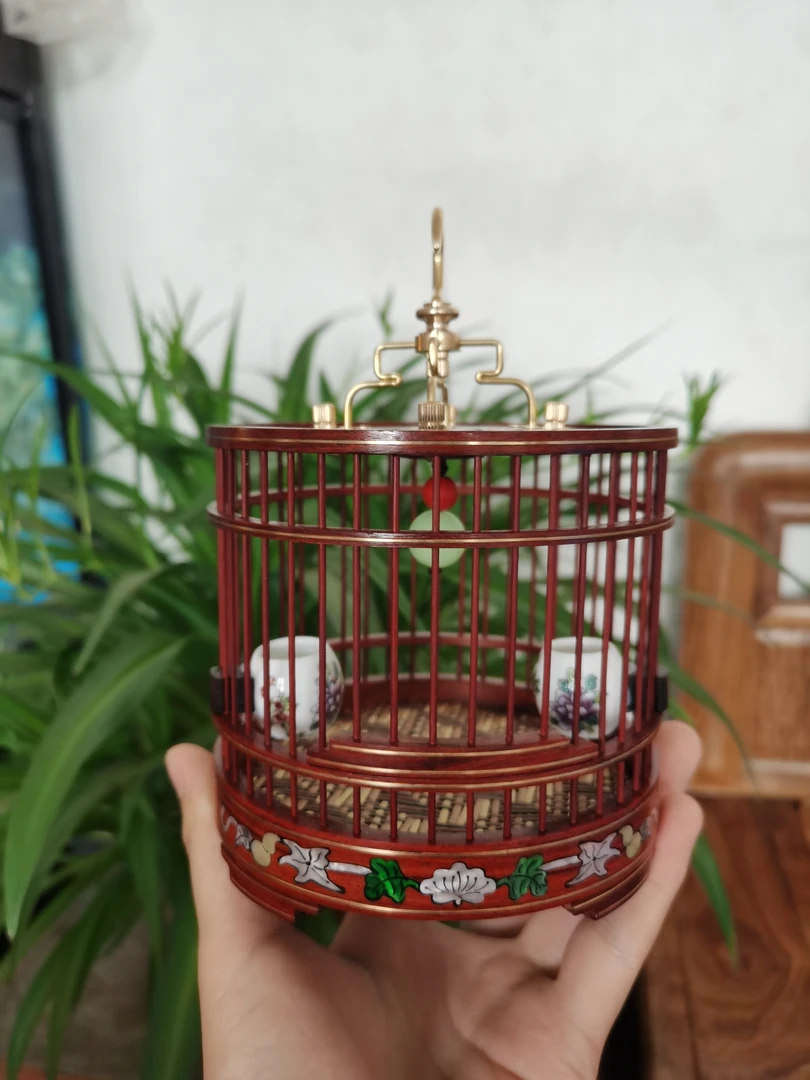 红木镶嵌蝈蝈笼大号蝈蝈笼