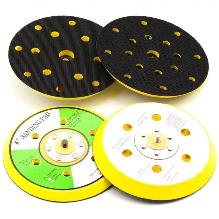 气动干磨机托盘6寸17孔砂纸磨盘托盘150mm磨头底座6寸9孔粘盘底盘