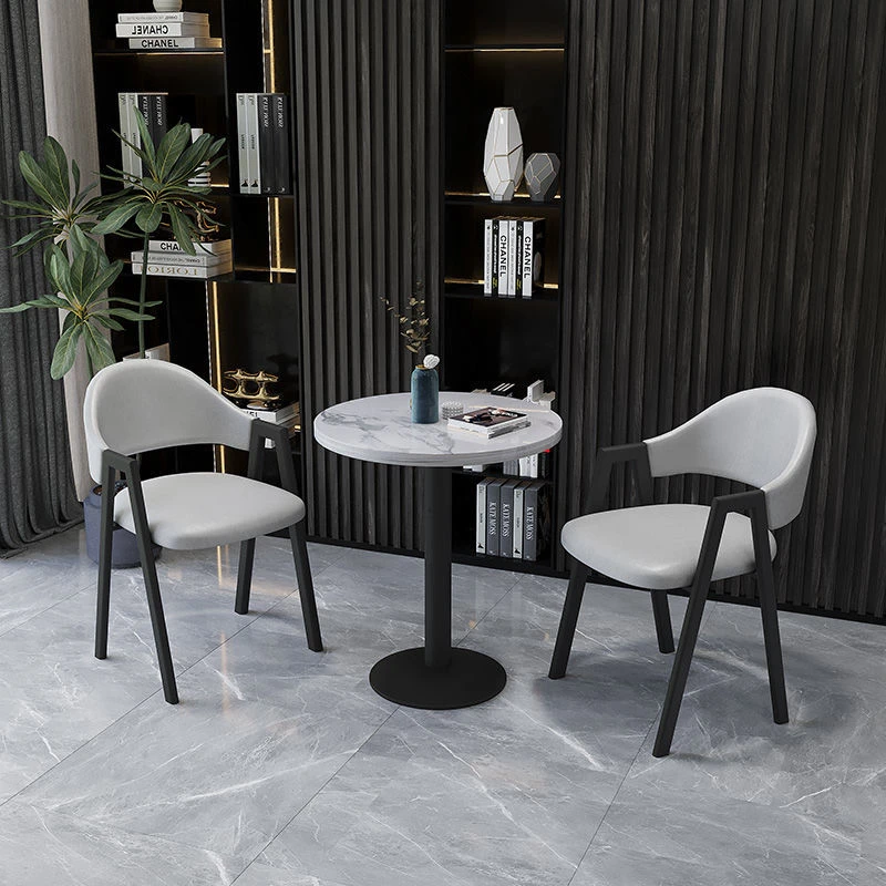 【轻奢简约阳台小茶几】三件套家用圆茶桌休闲洽谈桌椅组合办公