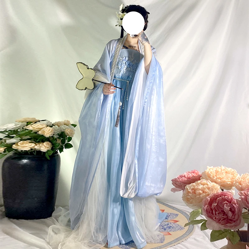 柒邑原创汉服女唐制诃子裙【如梦】齐胸中国风大袖衫古装唐制汉服