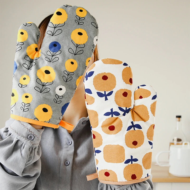 丹麦设计 田园风耐高温防烫手套烤箱专用 微波炉加厚隔热烘焙手套