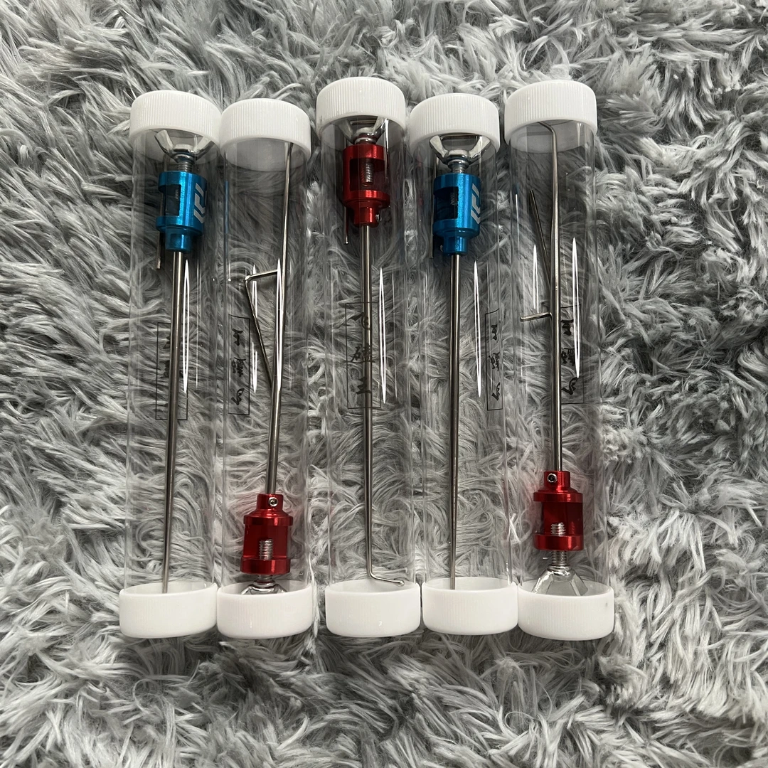 飞磕圆方鱼护挡针挡针蓝色红色细轻硬渔具垂钓用品