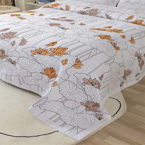 床上用品全棉绣花床盖三件套1.5/1.8*2.0床加厚床单软席炕垫