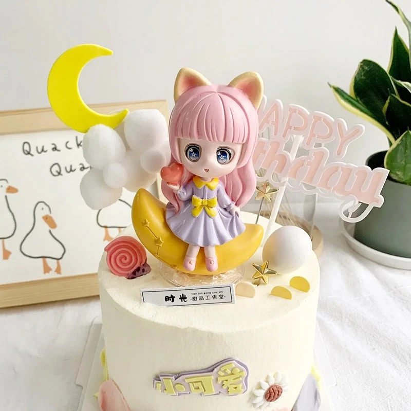 星河美少女蛋糕装饰摆件女孩公主星星月亮生日派对