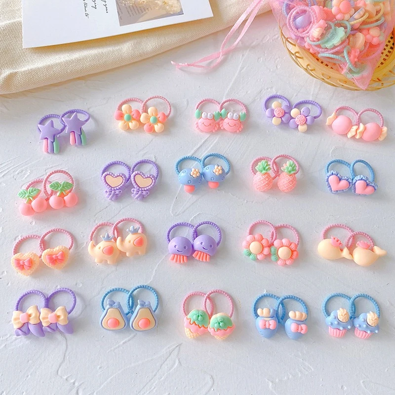 婴幼宝宝皮筋拇指圈发绳发饰扎头发皮筋宝宝迷你发圈网纱袋可爱