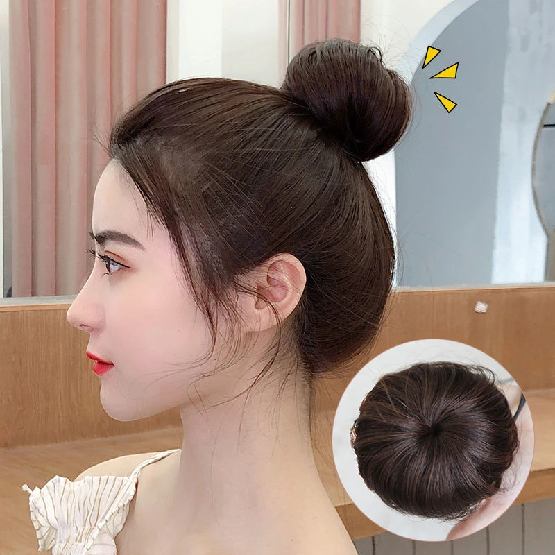 贝丽丝真发丸子头假发包假发女蓬松自然小号花苞懒人花苞盘发器