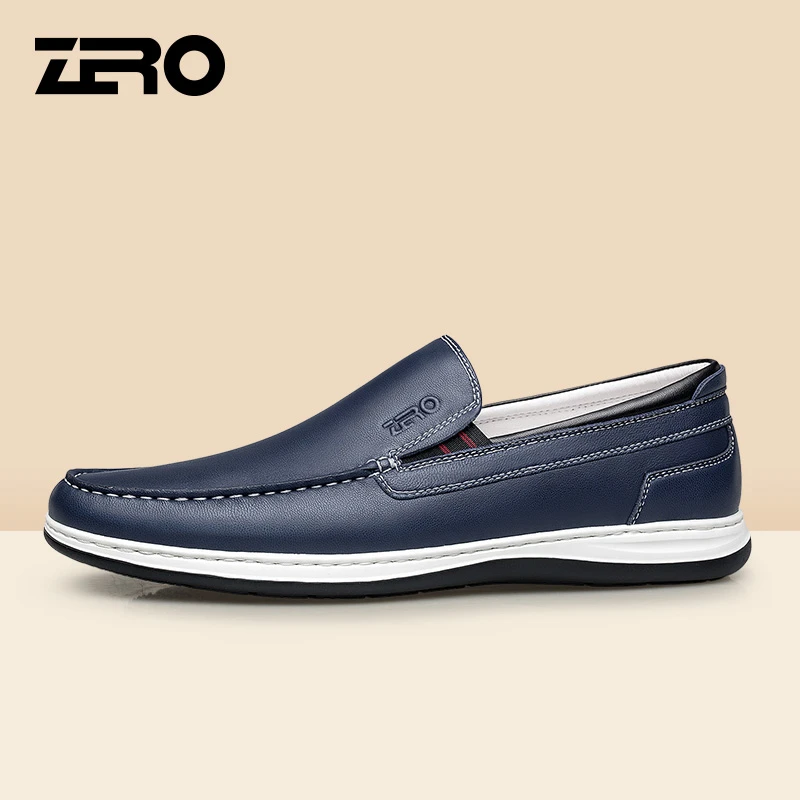 【商家推荐】零度手工真皮男士套脚休闲皮鞋百搭时尚软底舒适一脚蹬
