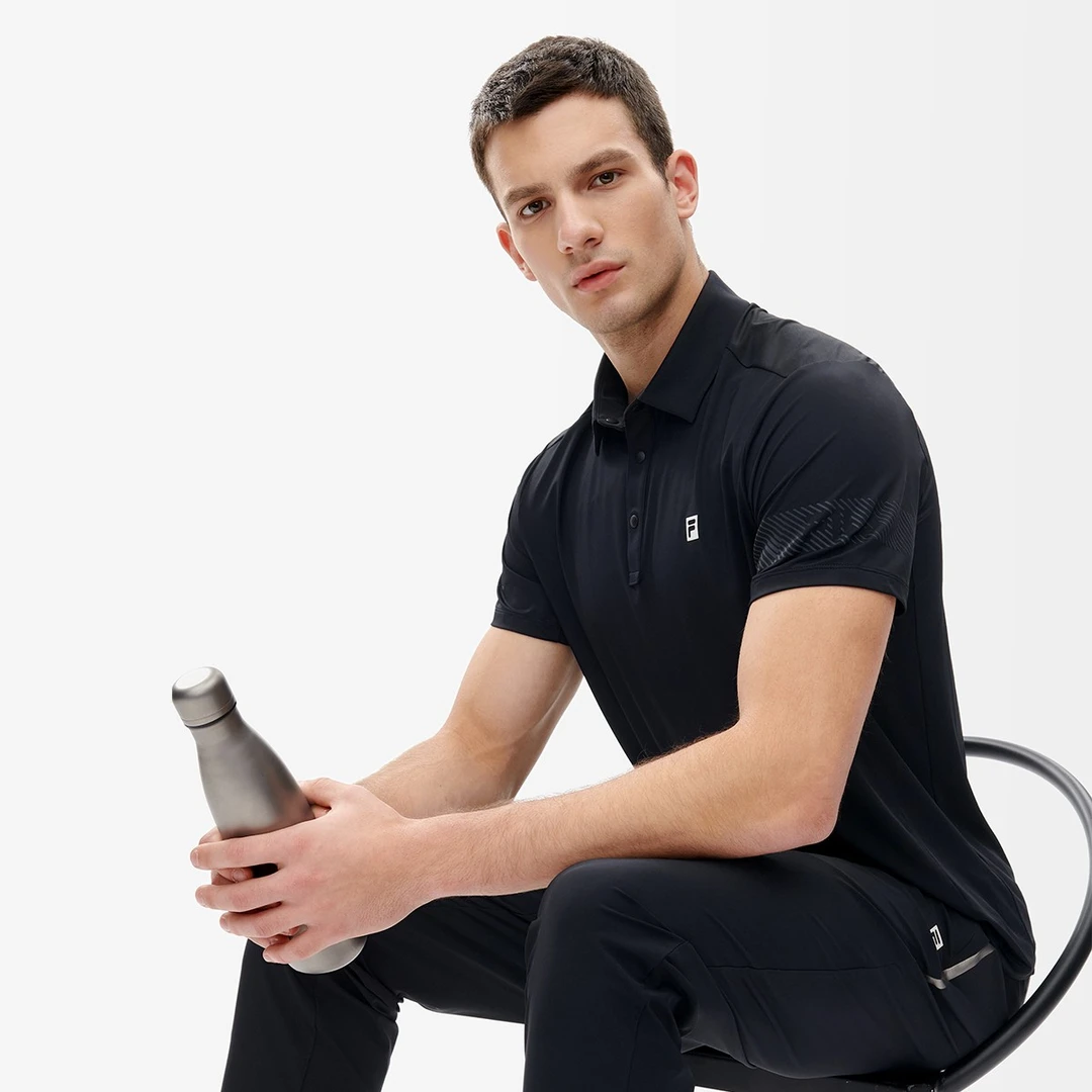 FILA/斐乐 男子时尚翻领商务透气健身针织短袖POLO衫 A11M221115F