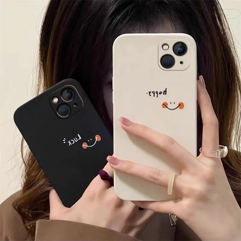 苹果13/华为/OPPO/vivo/小米微笑个性创意小众潮流全包防摔手机壳