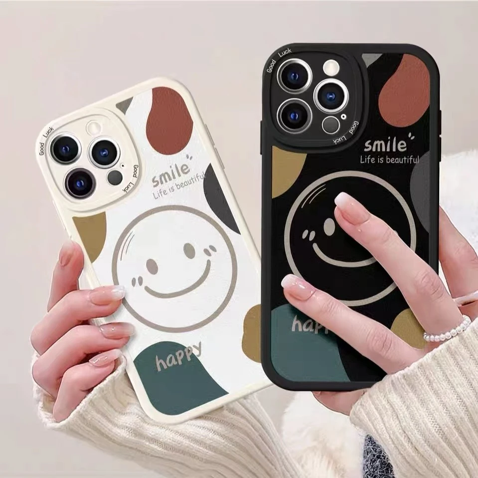 苹果/华为/OPPO/vivo/小米 潮牌微笑字母个性创意防摔全包手机壳
