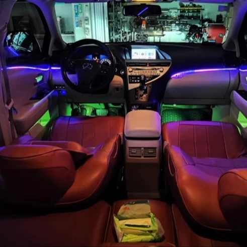 最新款主动式迎宾环绕+全车幻彩流水跑马氛围灯 18灯源包安装