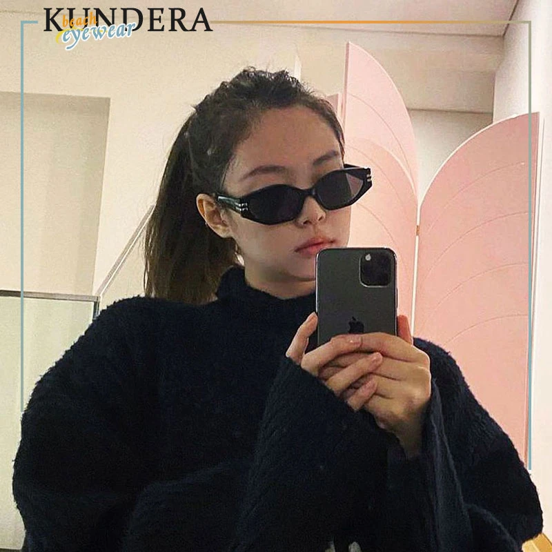 jennie同款墨镜女夏高级感ins欧美嘻哈小脸复古猫眼太阳眼镜防晒