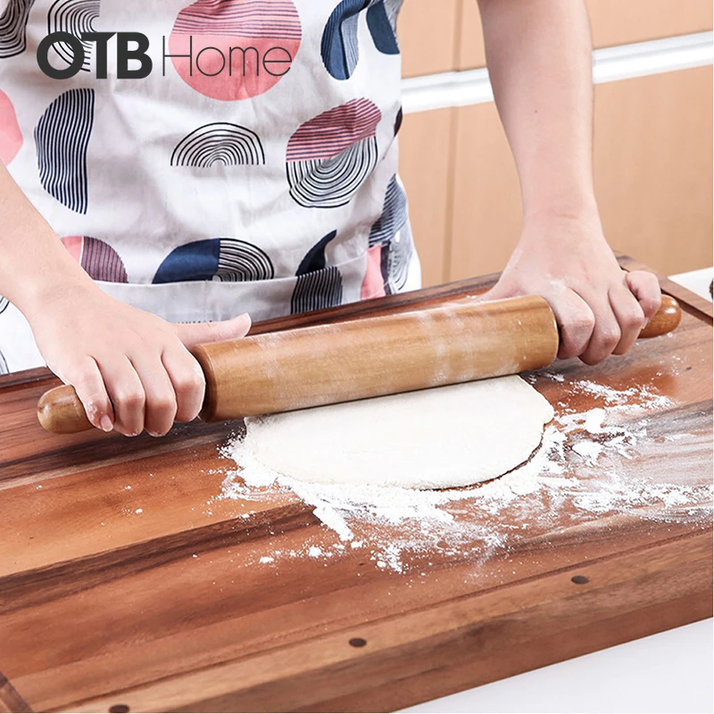 LC擀面杖实木家用两头尖面皮滚轴式擀面棍泰国相思木饺子皮擀面条