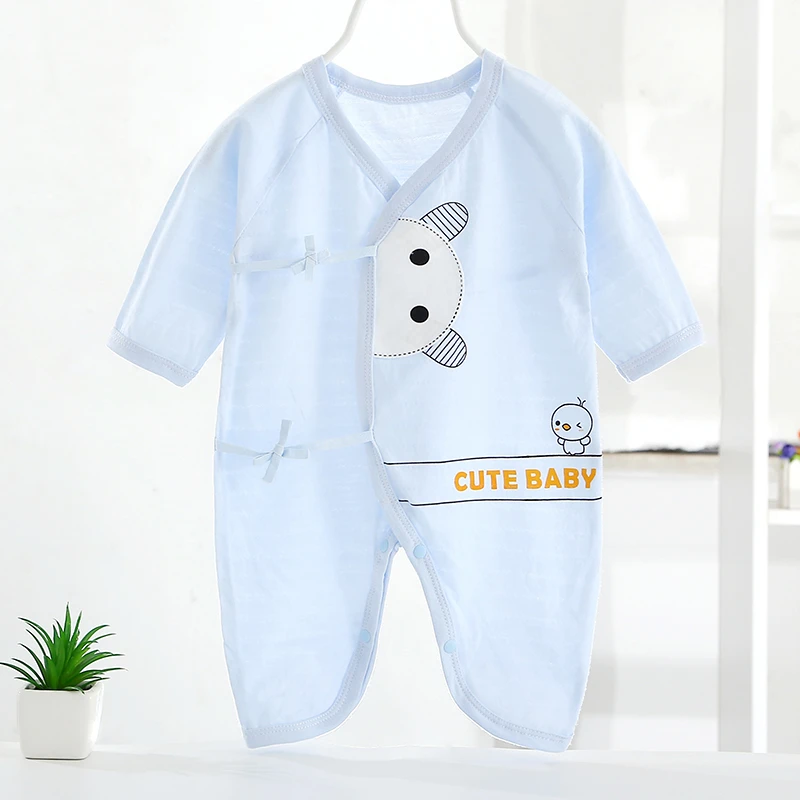 新生儿连体衣轻薄透气宝宝蝴蝶衣夏季初生婴儿连身衣0-3月和尚服