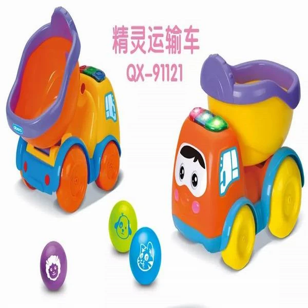 阿贝鲁精灵运输车音乐声效鸣笛模拟车斗儿童玩具色彩明亮
