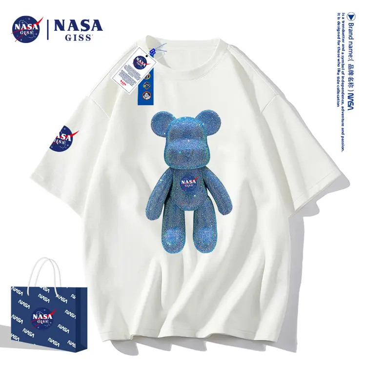 NASA NV联名款2022新款纯棉T恤钻石熊NASA8050-xz