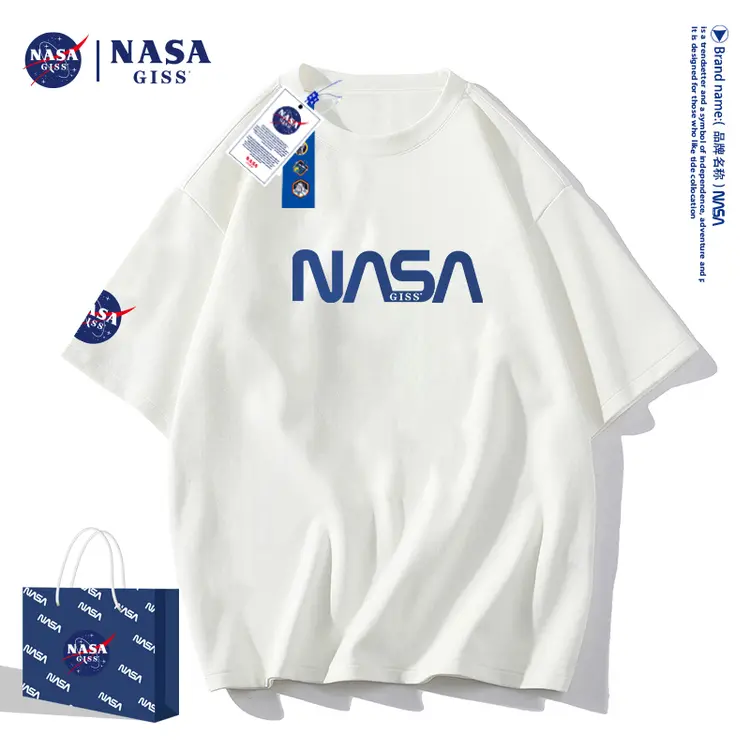 NASA GISS联名款2022新款纯棉T恤男女同款新疆长绒棉-8009-A组