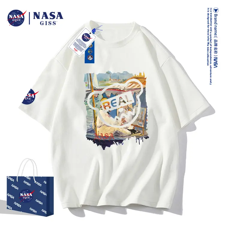NASA GISS联名款2022新款纯棉T恤男女同款REAL小熊-8081XZB