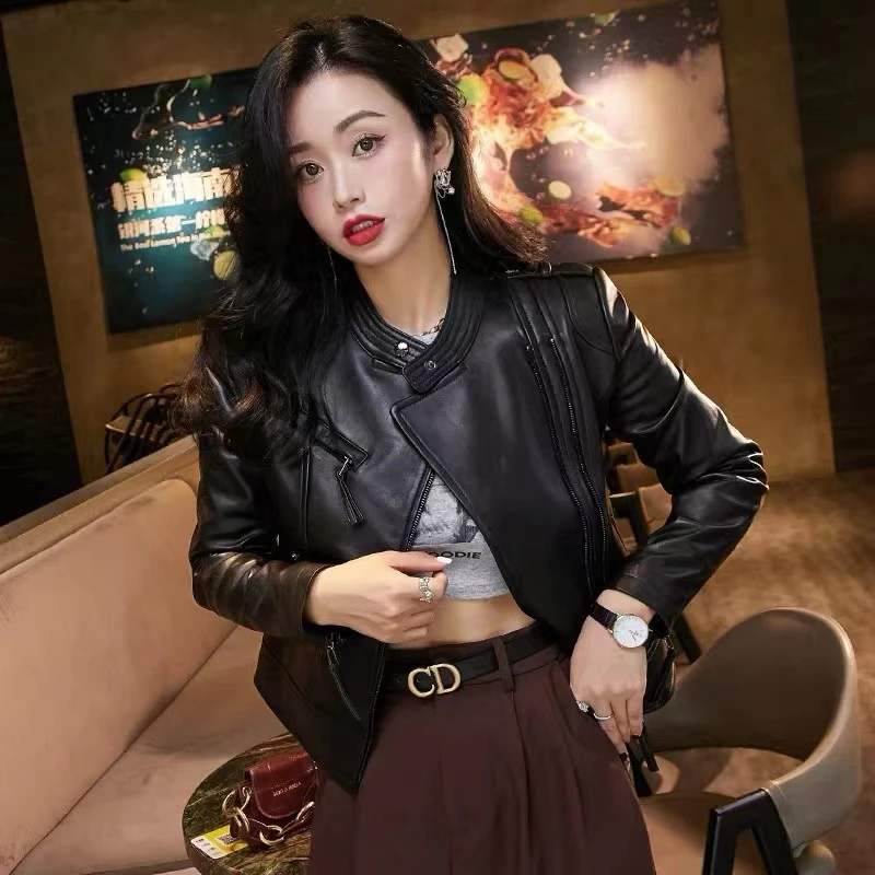 （小羊皮）2024小羊皮潮流新款皮衣女真皮外套