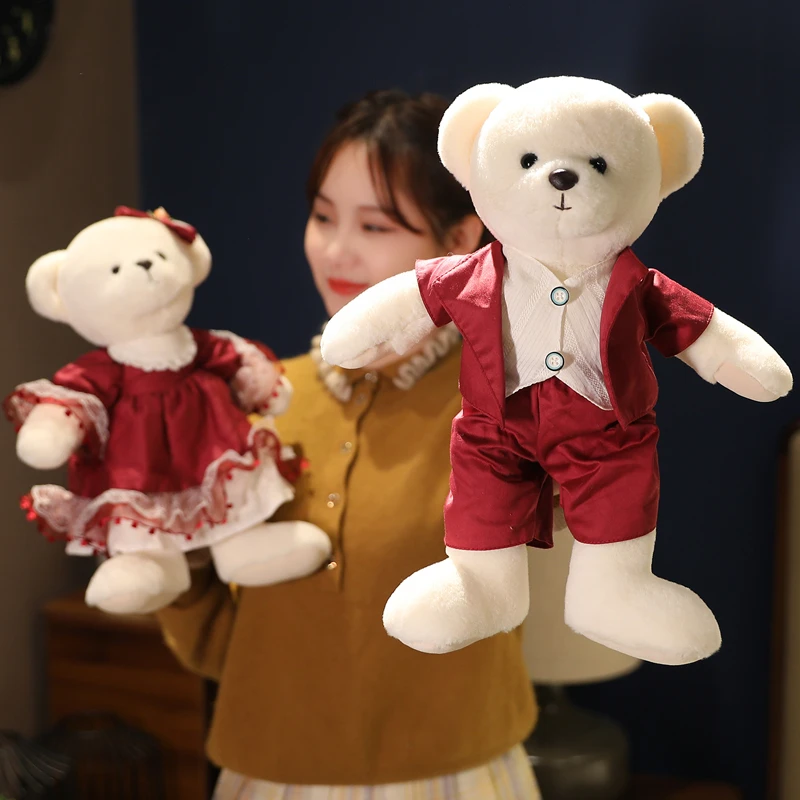 豪伟达正版爱啦熊公仔情侣熊毛绒玩具宝宝抱着睡觉娃娃送女生玩偶