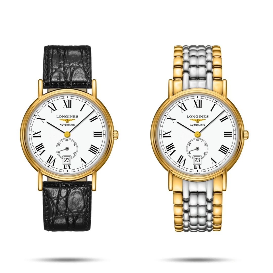99新 Longines/浪琴 瑰丽805/机械/镀金罗马/表径38.5mm/男士腕表