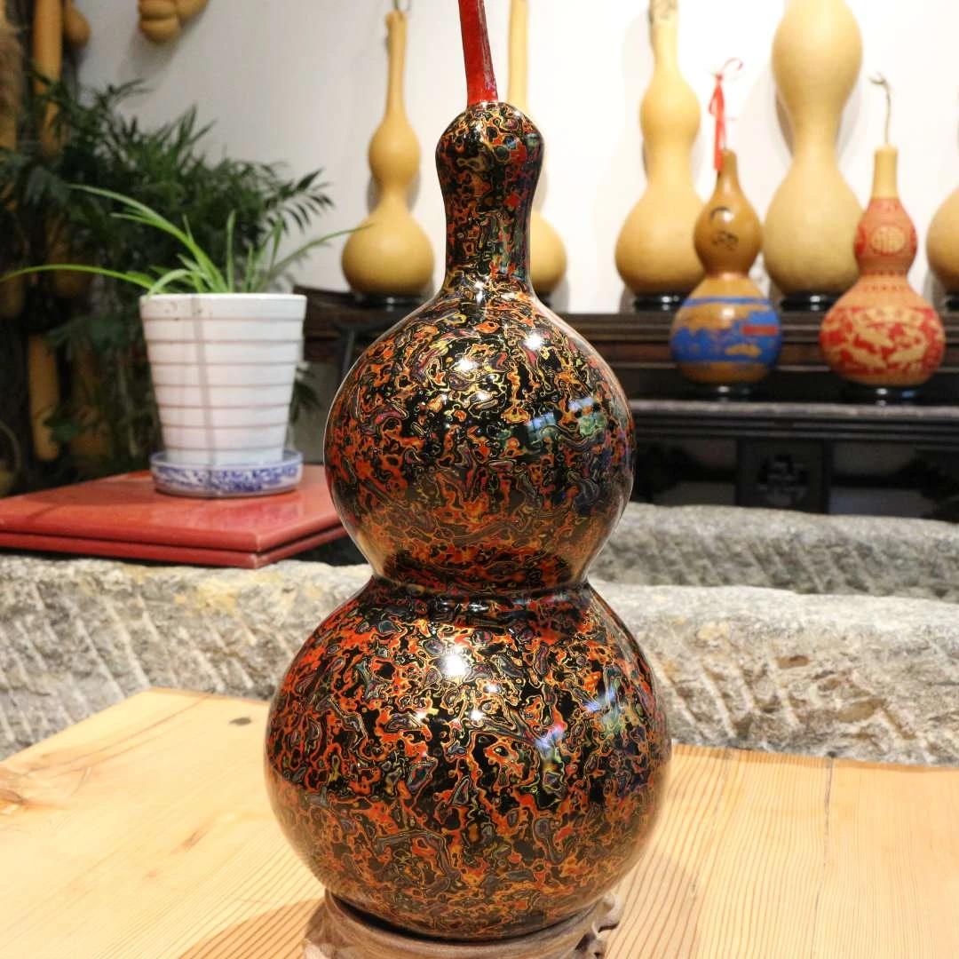 盛泰葫芦-唐宇匏漆 大漆葫芦 红黑金  藏品级 摆件 一物一图