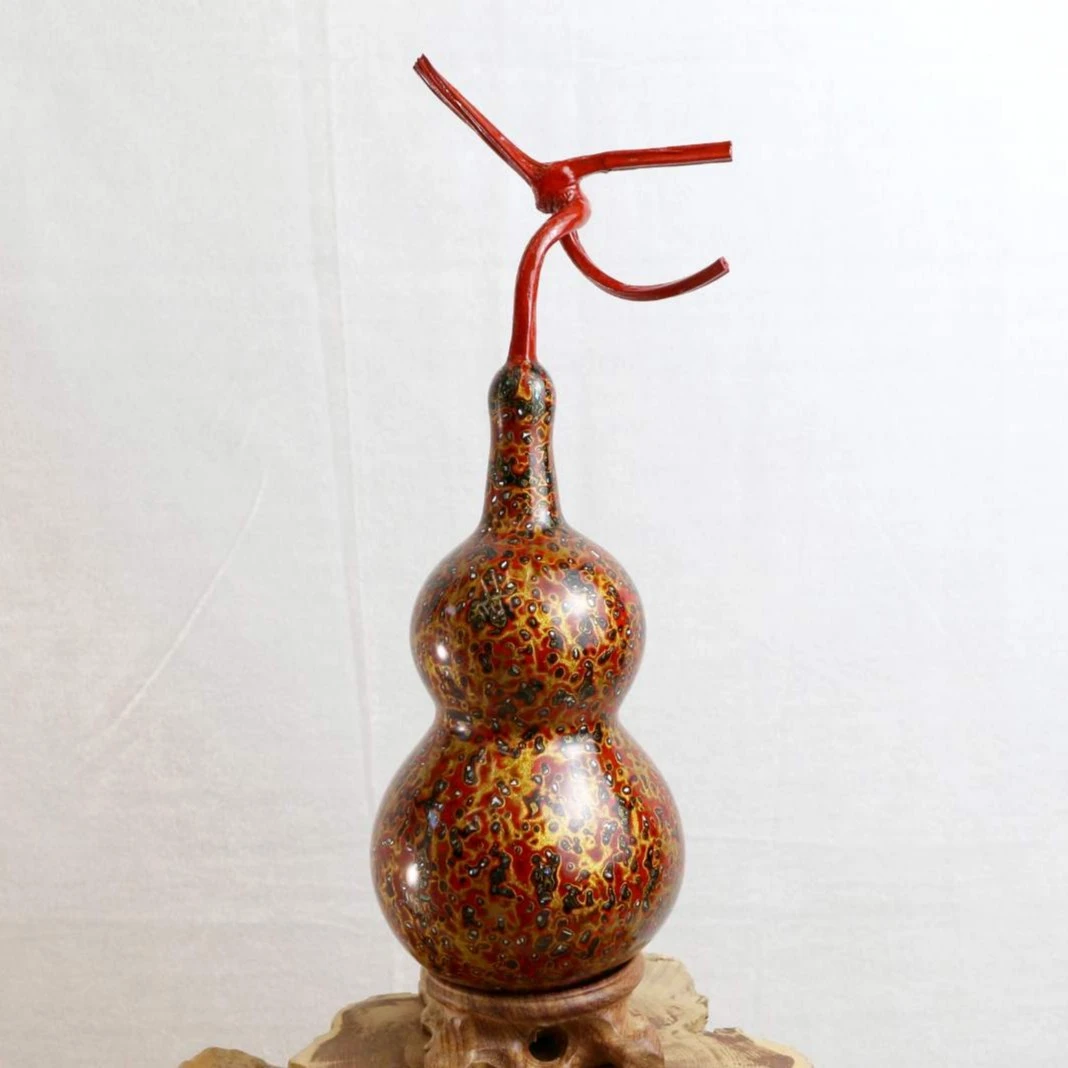 盛泰葫芦-唐宇匏漆 大漆葫芦 红黑金 八宝 螺钿漆器 藏品级 摆件