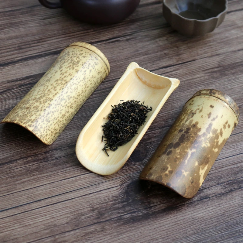 手工竹制茶则斑竹