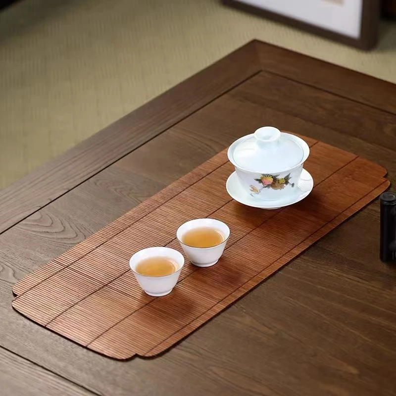 竹制席面茶垫中式复古茶席隔热垫防水新中式禅意